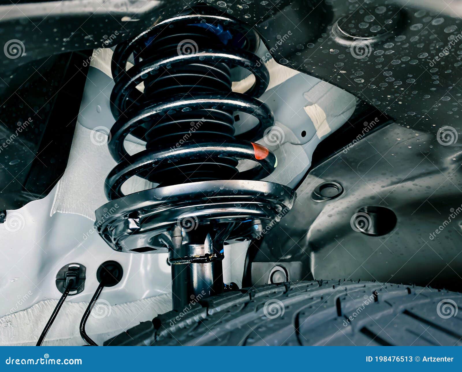 Shock Absorber Strut with Coil Spring Stock Image Image of check