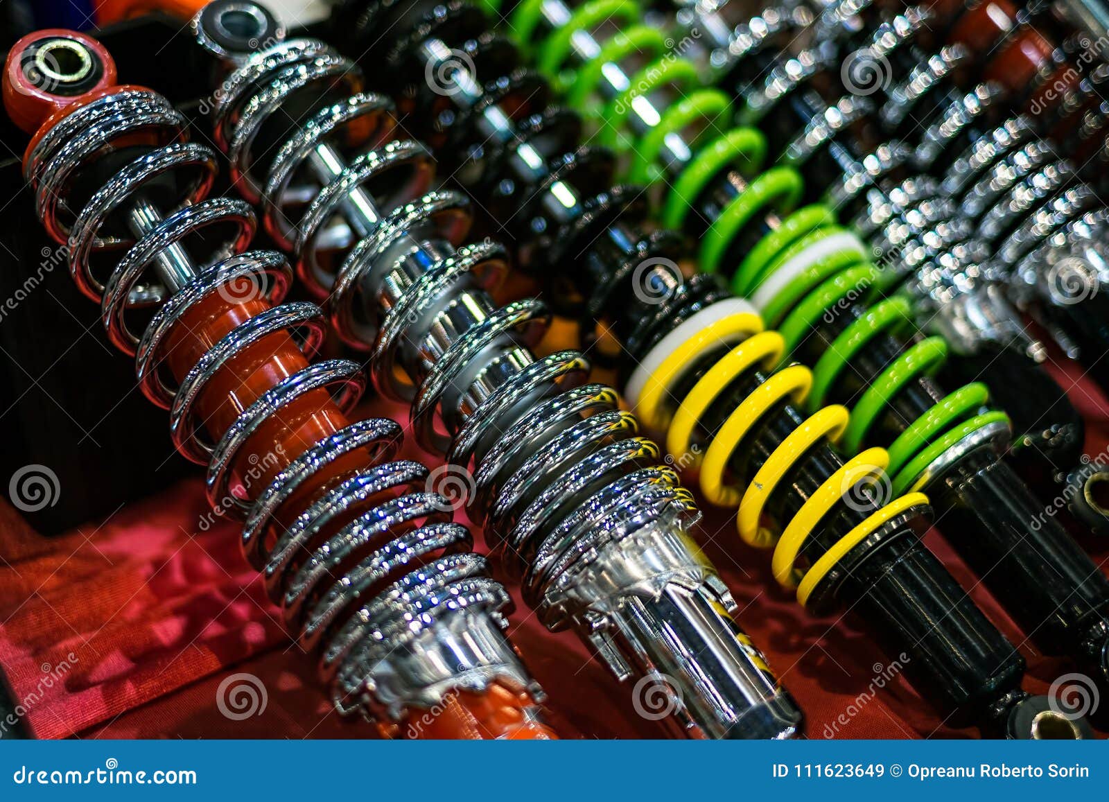 Shock Absorbers And Brake Pad In Undercarriage Of Bigfoot Car Is Stain