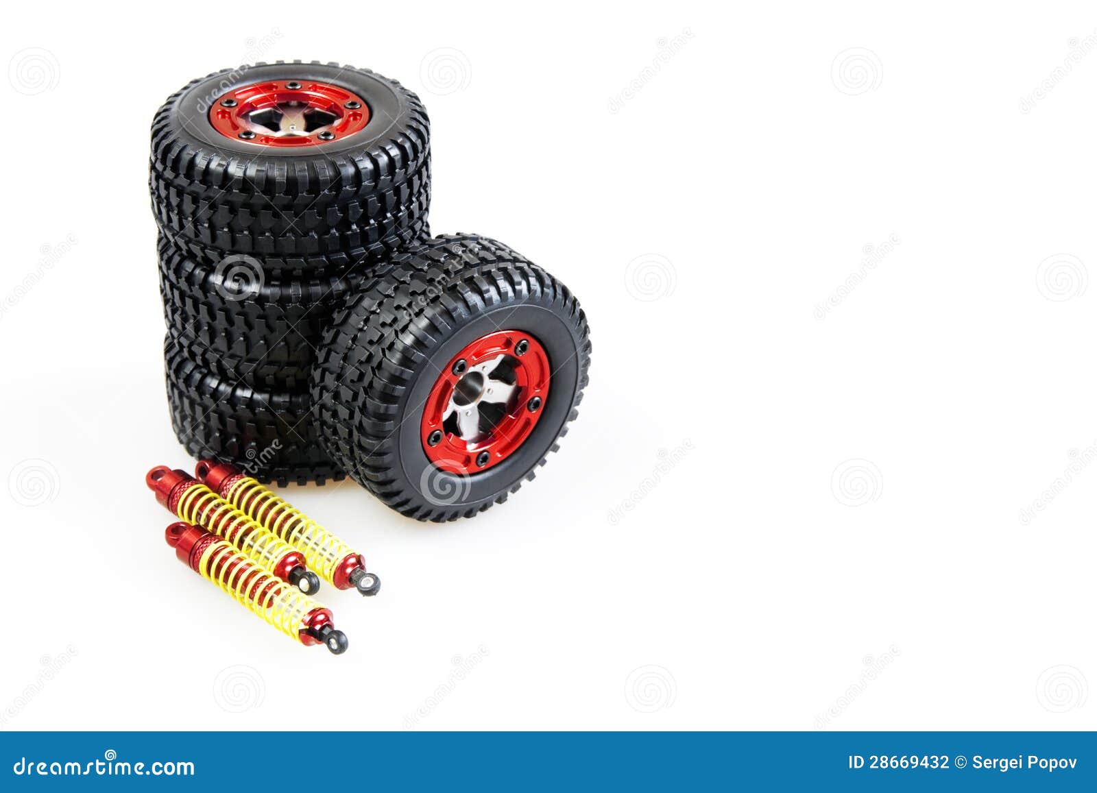 Shock Absorbers And Brake Pad In Undercarriage Of Bigfoot Car Is Stain