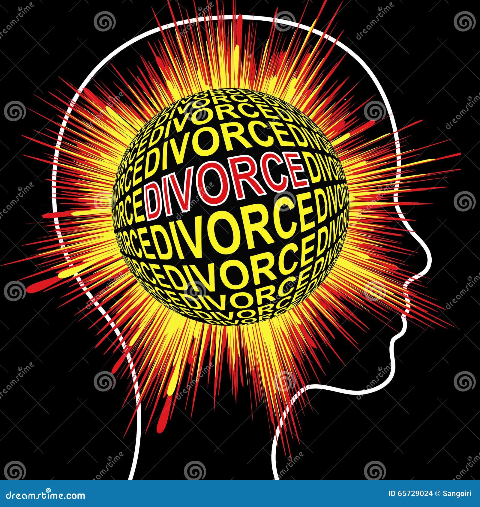 Shock Divorce Syndrome stock illustration. Illustration of mental