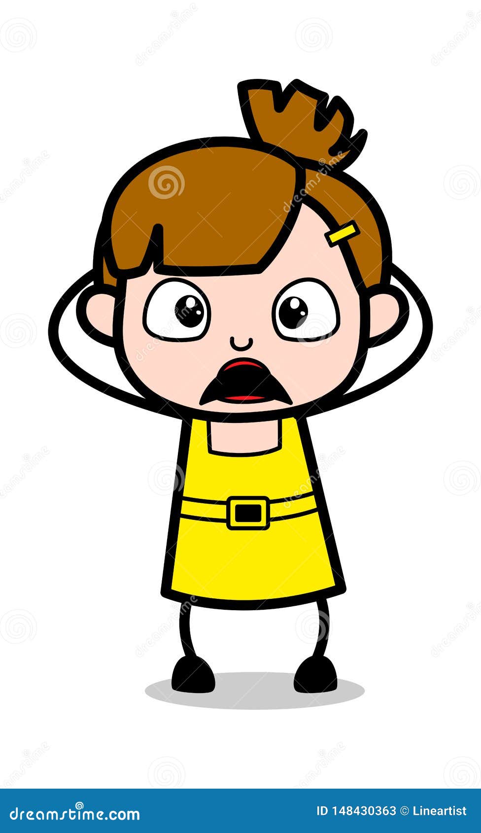 Shocked - Cute Girl Cartoon Character Vector Illustration Stock  Illustration - Illustration of girl, funny: 148430363