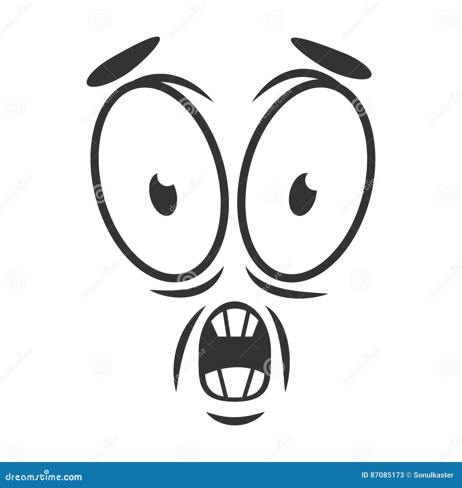 Shocked Emotion Icon Logo Flat Style. Simple Horrify Cartoon Face Stock  Vector - Illustration of head, afraid: 87085173