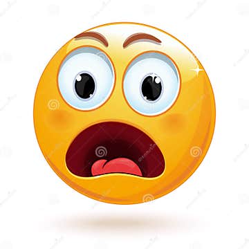 Shocked Face Emoji. Vector Icon Stock Vector - Illustration of circular ...