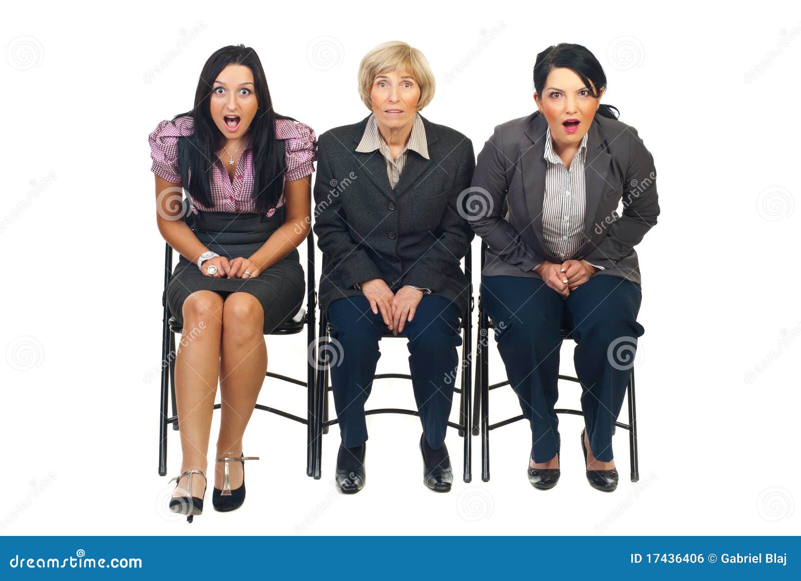 shocked group of businesswomen