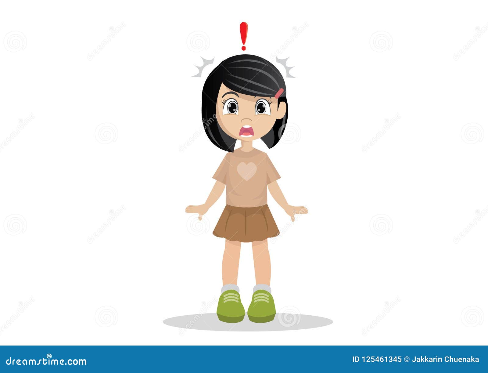 A shocked little girl. stock vector. Illustration of background - 125461345 A shocked little girl. stock vector. Illustration of background - 125461345