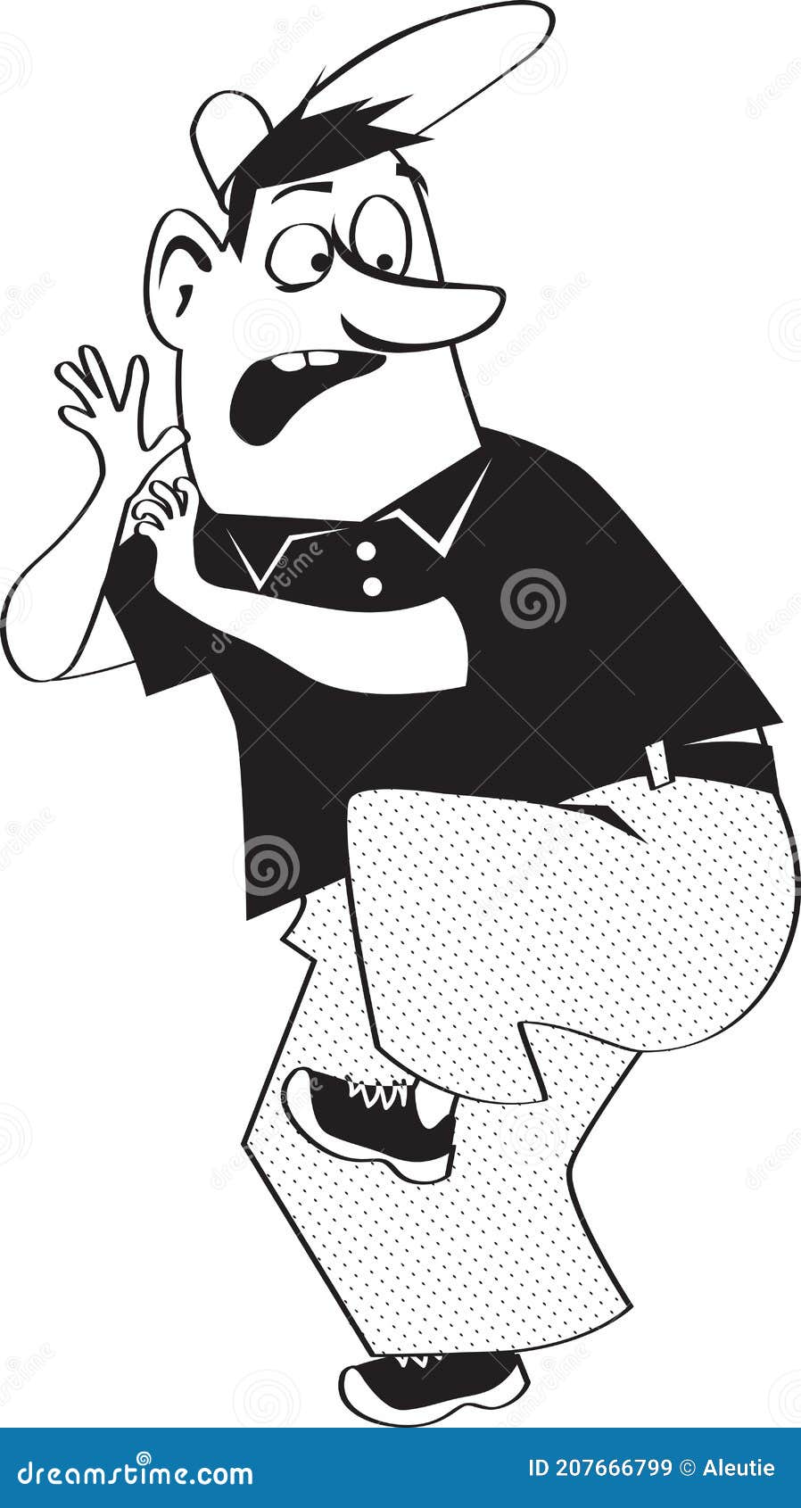 scared clipart black and white