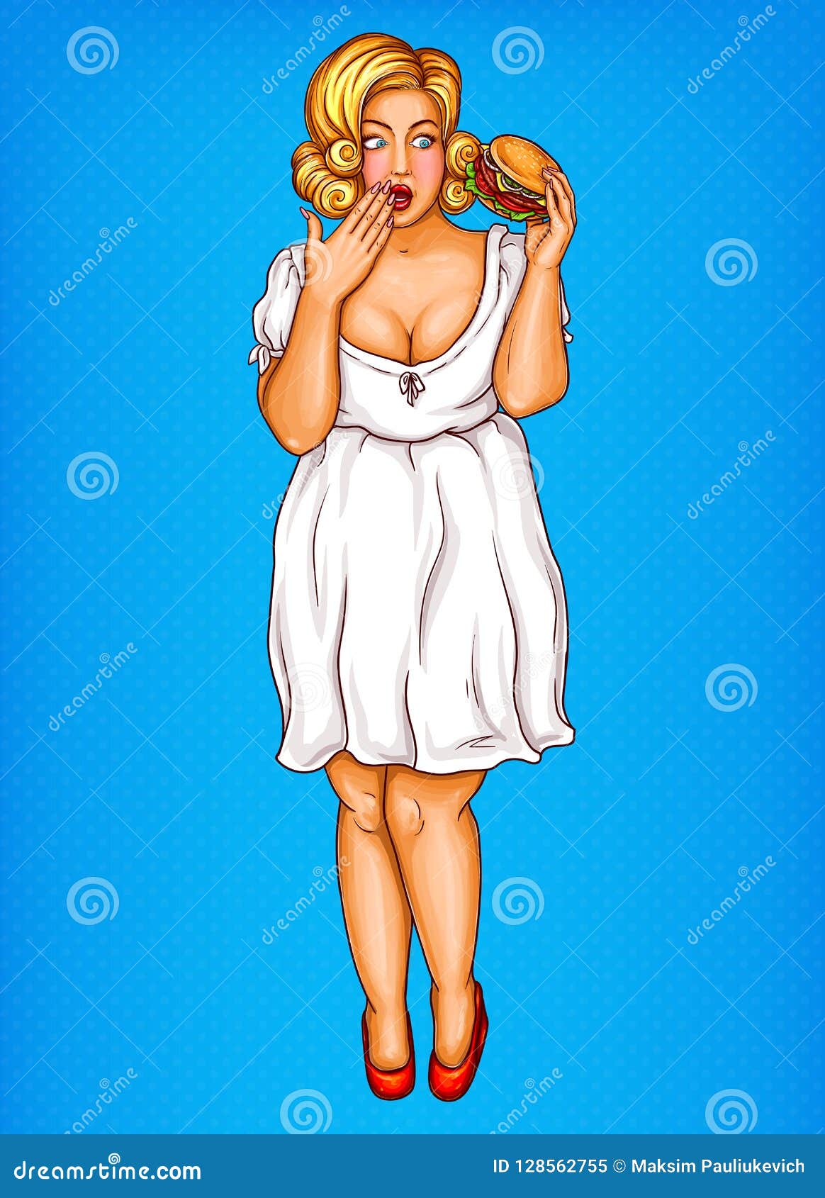 Cartoon Fat Lady Stock Illustrations picture