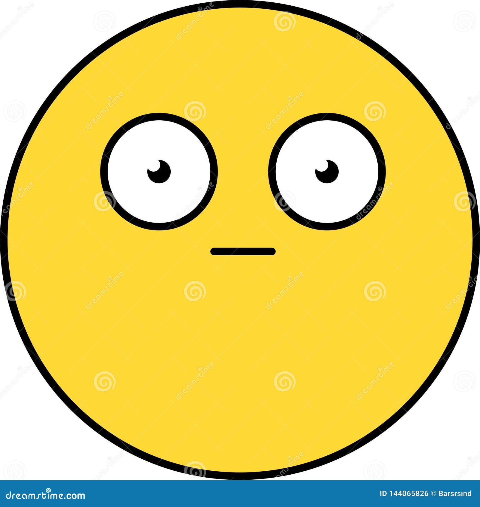 Scared emoticon smiley cartoon, Stock vector