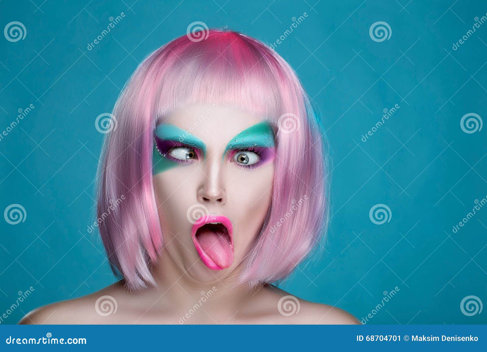 Shocked Girl With Bulging Wide Open Eyes And Open Mouth Pin Stock Image Image Of Close Lips 