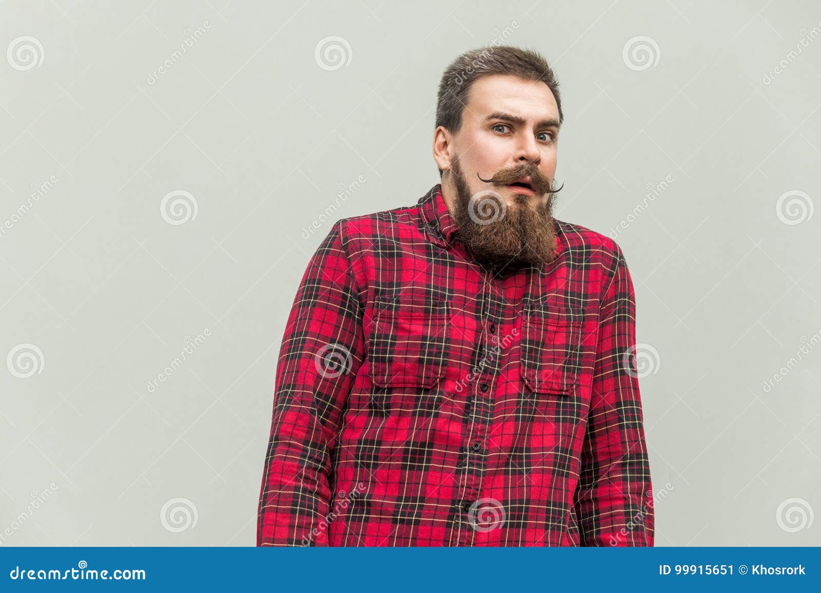 Shocked and Surprised Bearded Man. Stock Image - Image of adult ...