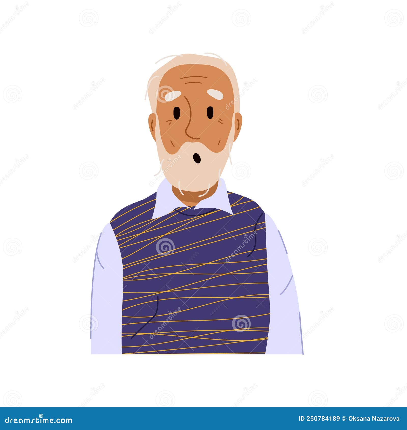 Shocked scared face expression of adult man Vector Image