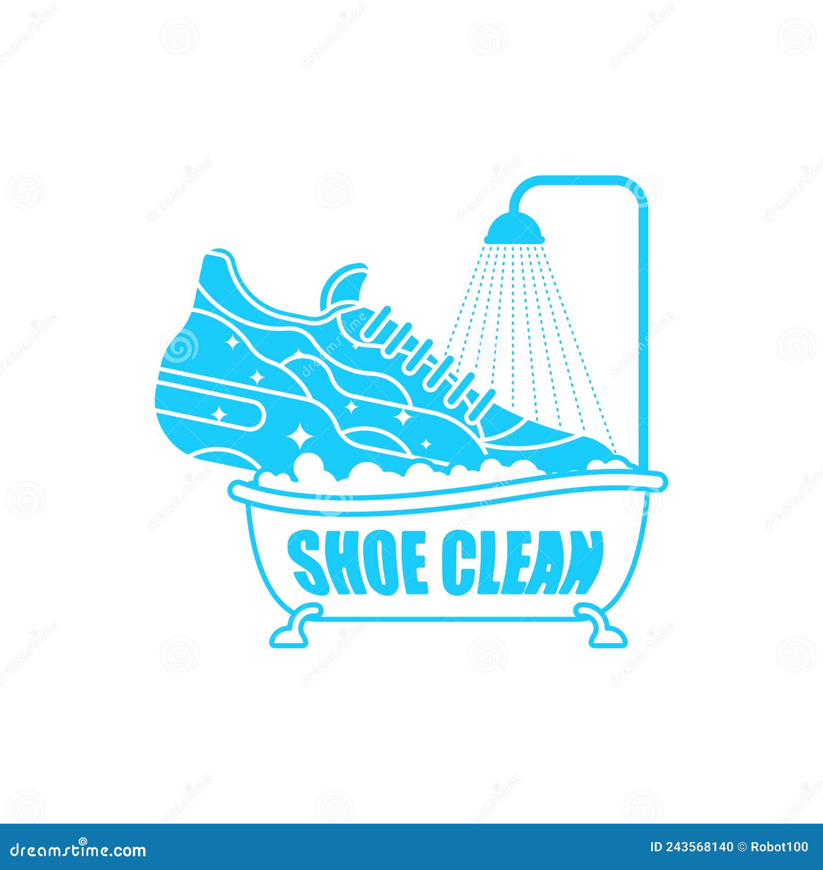 Shoe Clean Logo. Sign for Shoe Washing Service Stock Vector