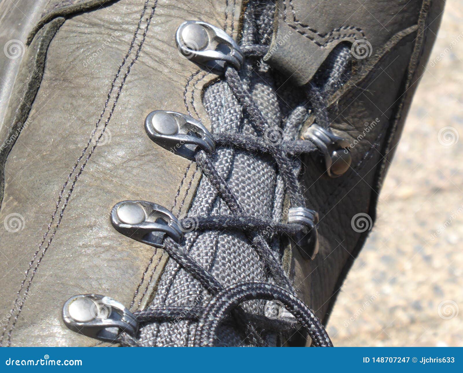 Shoe Laces on Mountain Shoe Closeup. Stock Image Image of laces, shoe