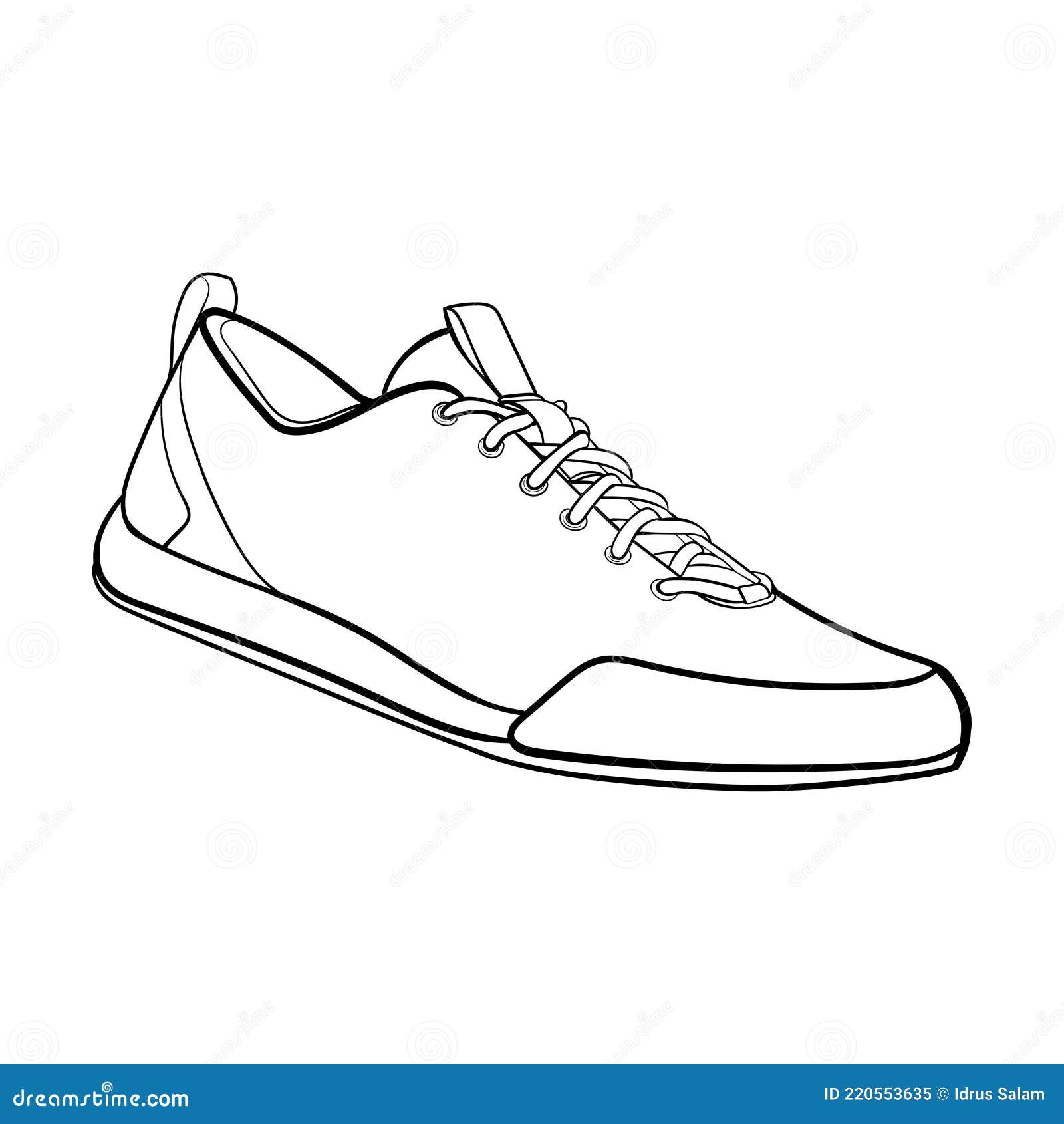 Shoe Line Drawing. Shoes Sneaker Outline Drawing Vector, Black Line ...