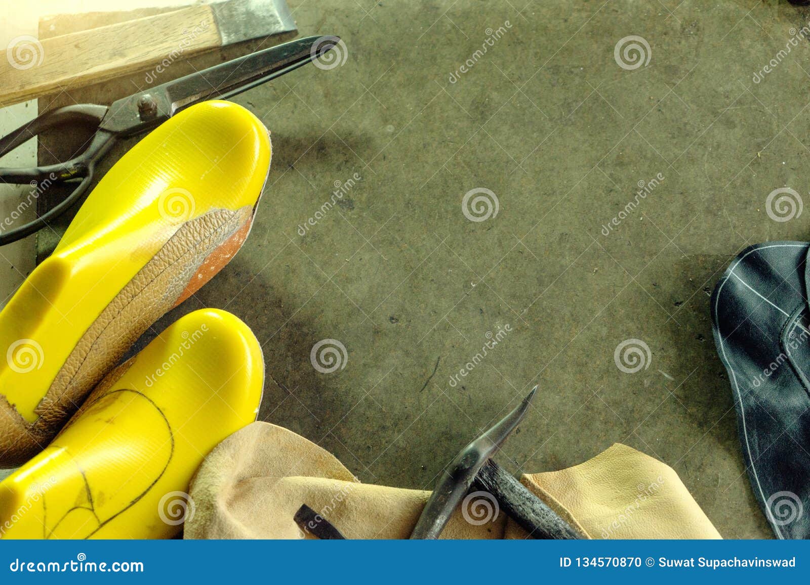 Shoe Maker Work Place with Tool Stock Photo Image of craft, elegance