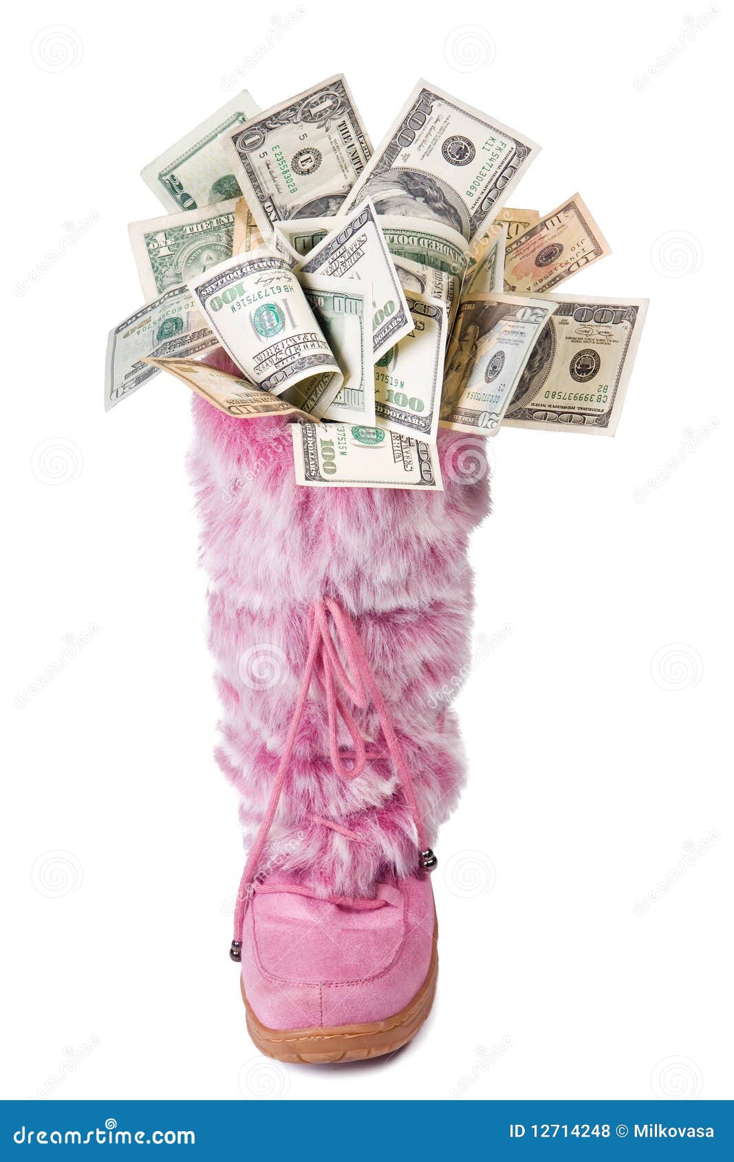 Shoe with money stock photo. Image of money, paying, american 12714248