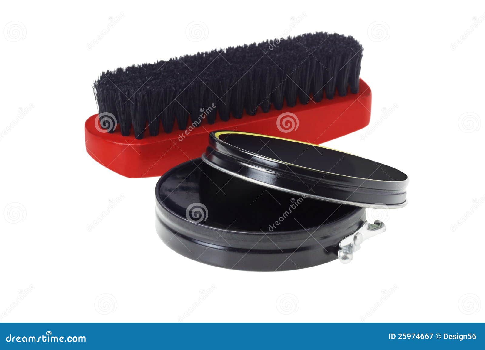 Shoe Polish and Brush stock image. Image of container 25974667