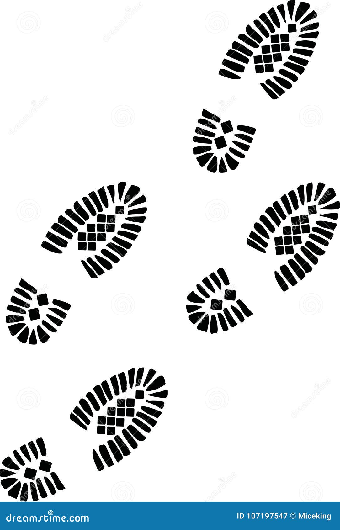 Shoe prints track stock vector. Illustration of walk - 107197547