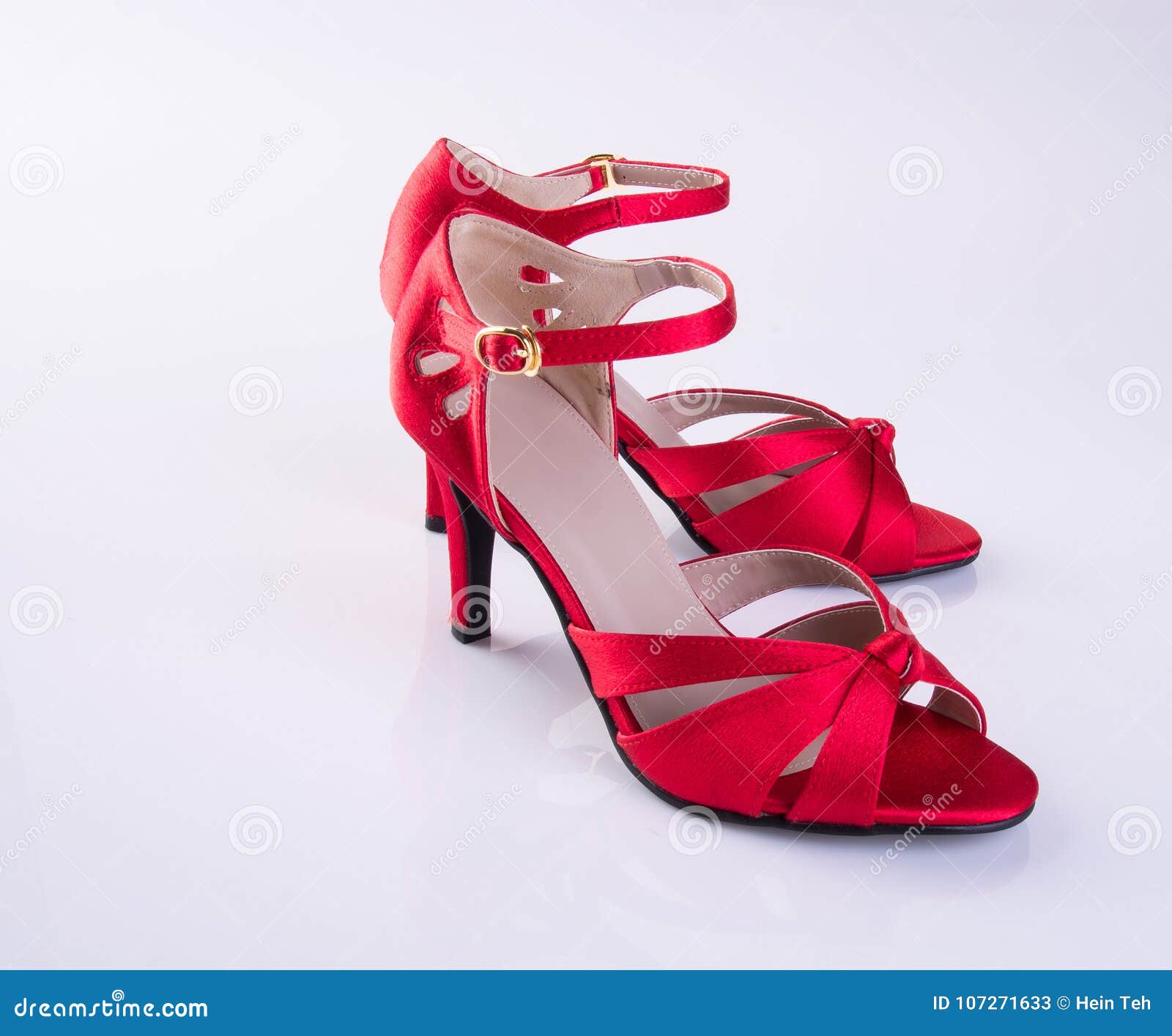 full red colour shoes