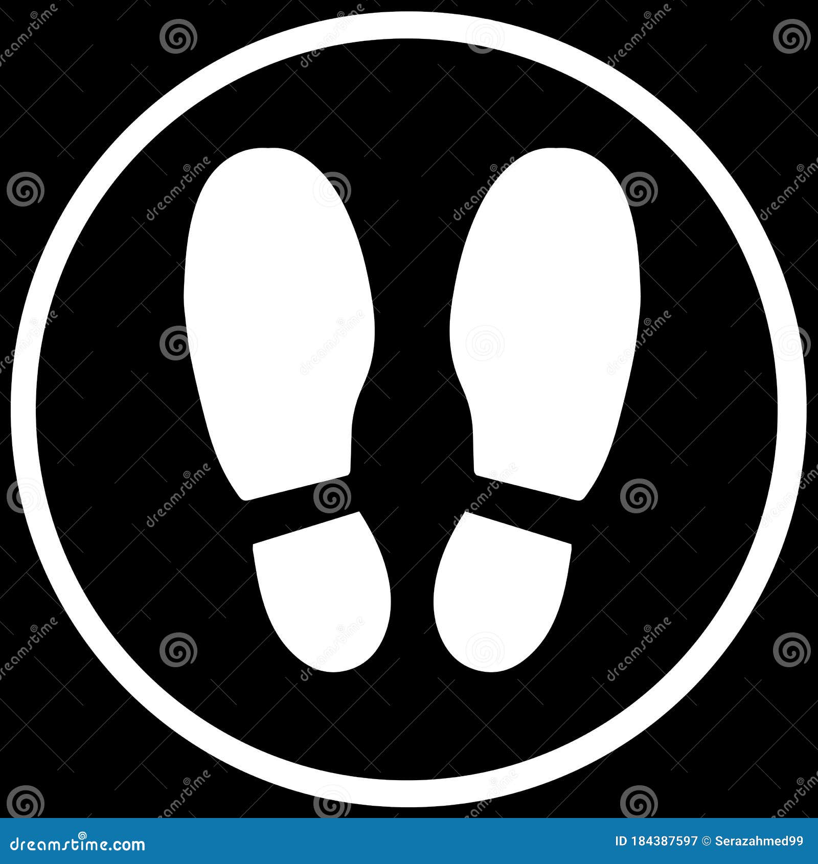 Shoe Steps Icon Inside Circle Vector Illustration Stock Vector