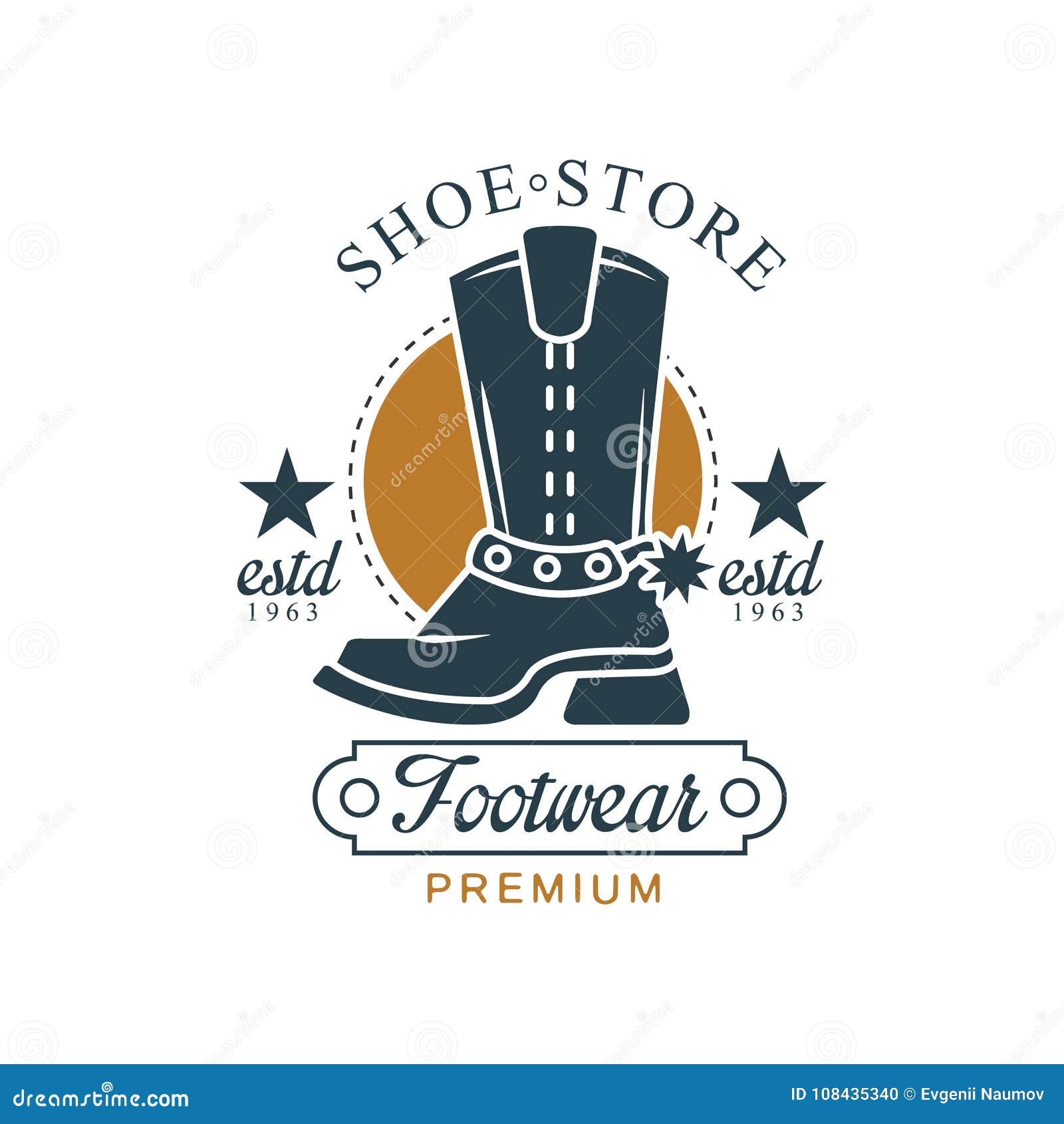 Shoe Store, Footwear Premium, Estd 1963, Vintage Badge for Company ...