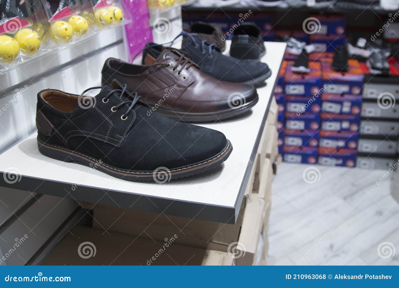 A Shoe Store. Shoes on the Store Counter Stock Photo Image of store