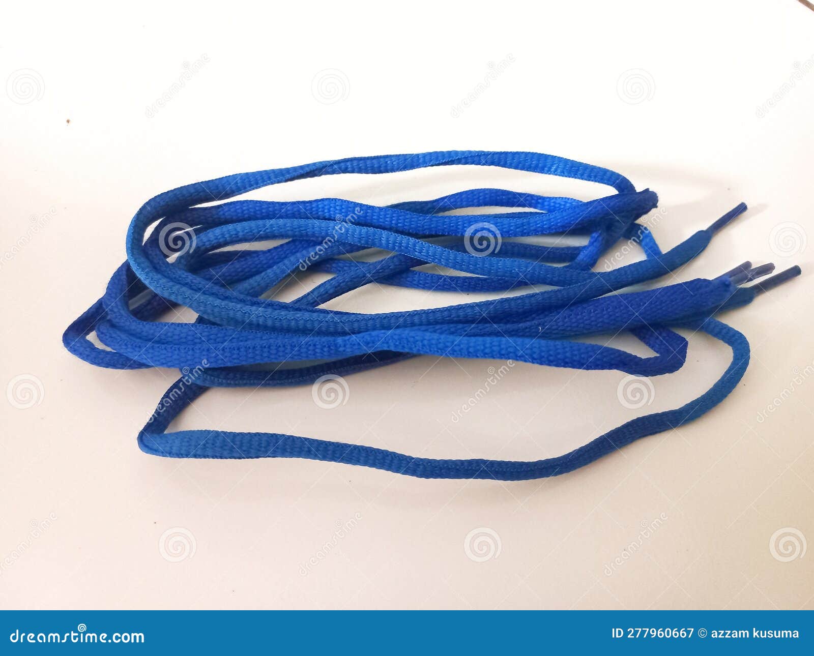 Shoelaces are Blue on a White Background Stock Image Image of shoe