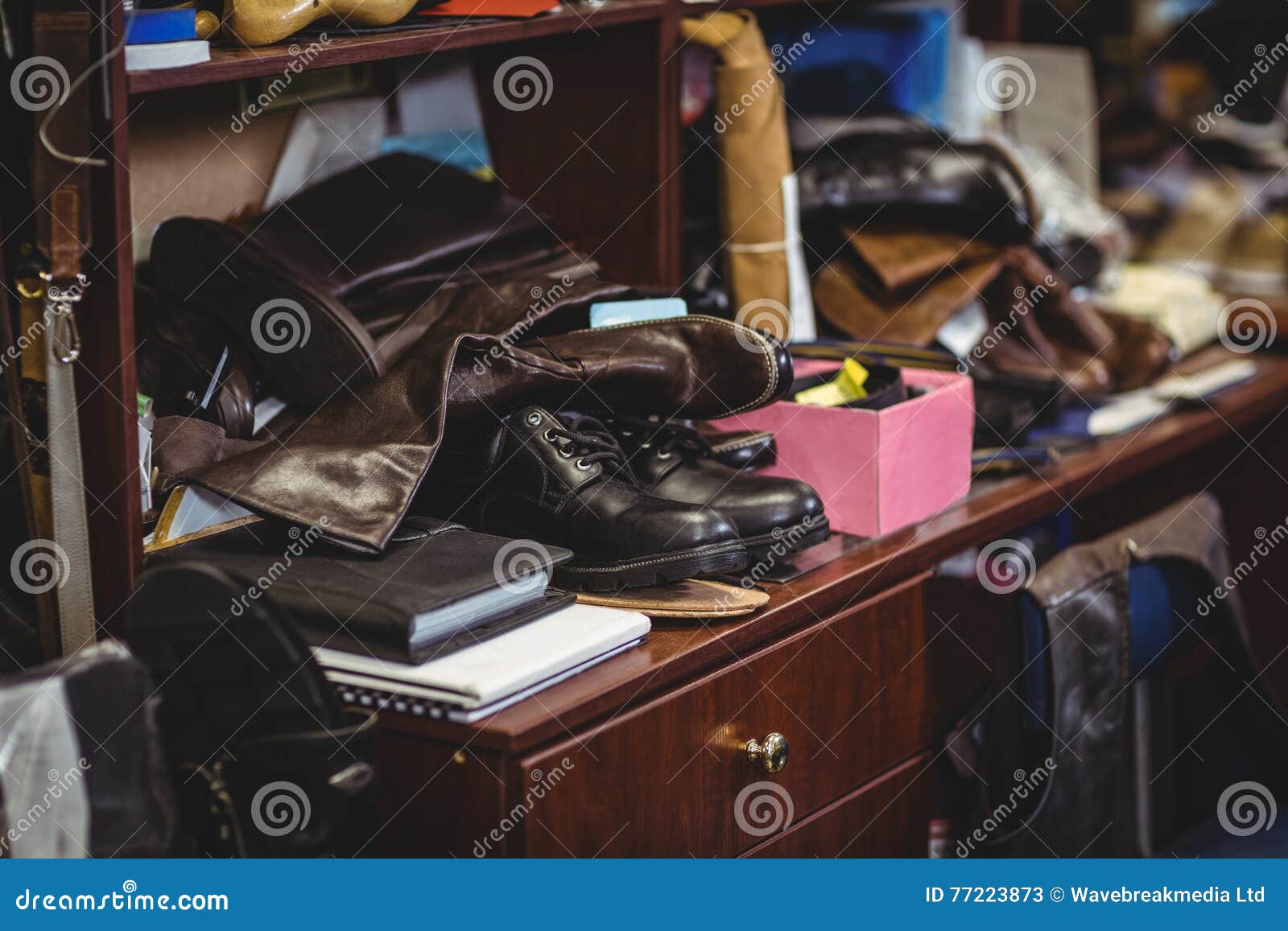 Shoemaker accessories stock image. Image of book, 77223873
