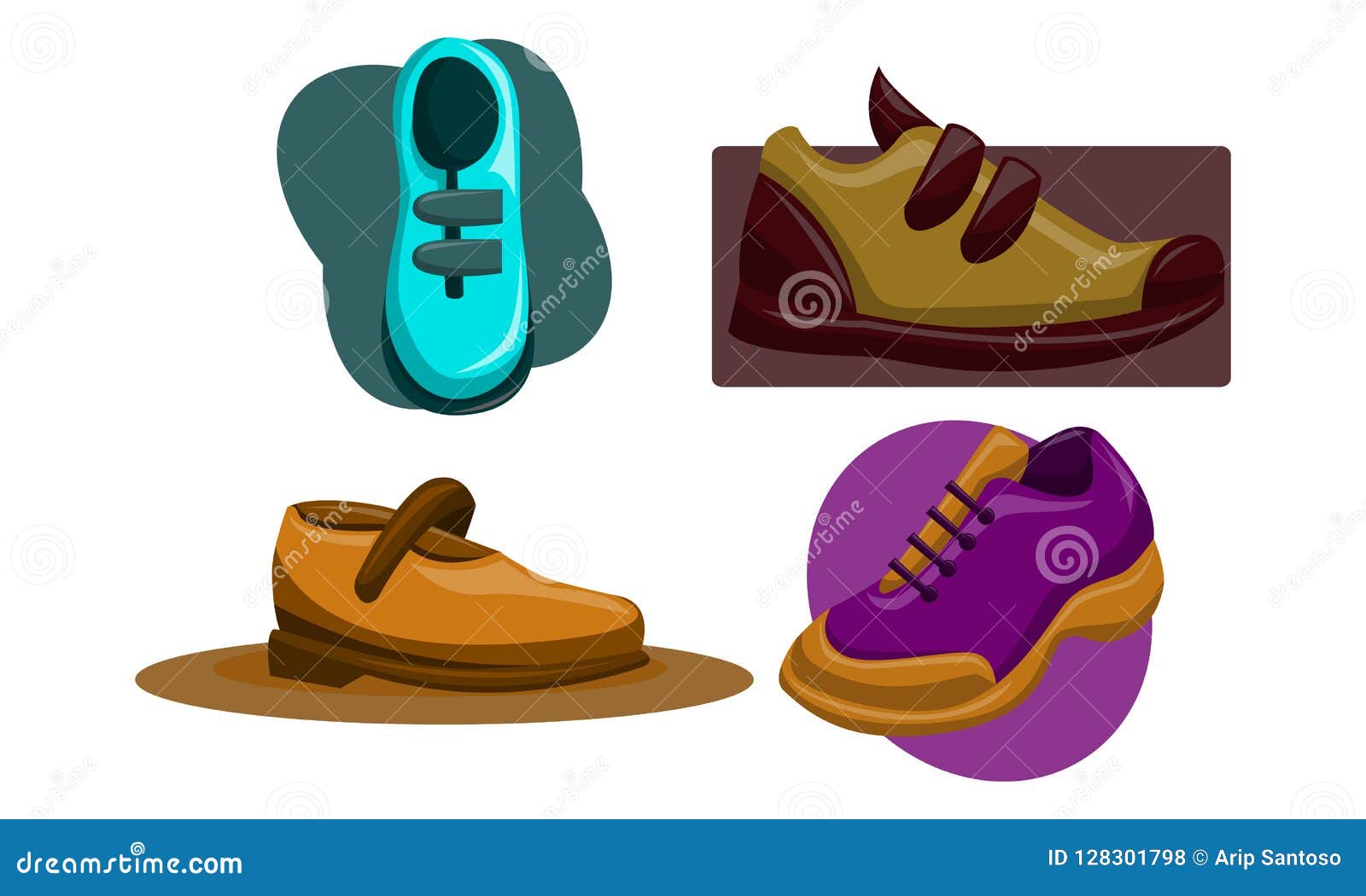 Shoes Back To School Template Vector Set Stock Illustration ...