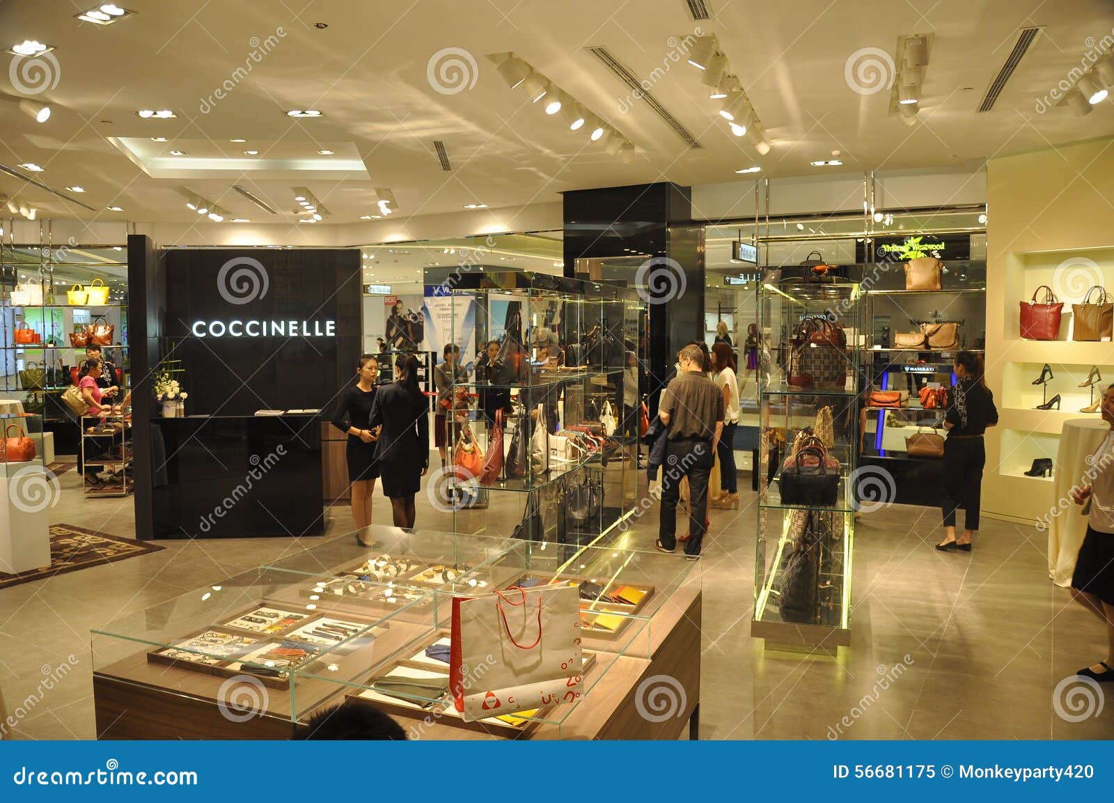 Shoes and bags in store editorial image. Image of luxury 56681175