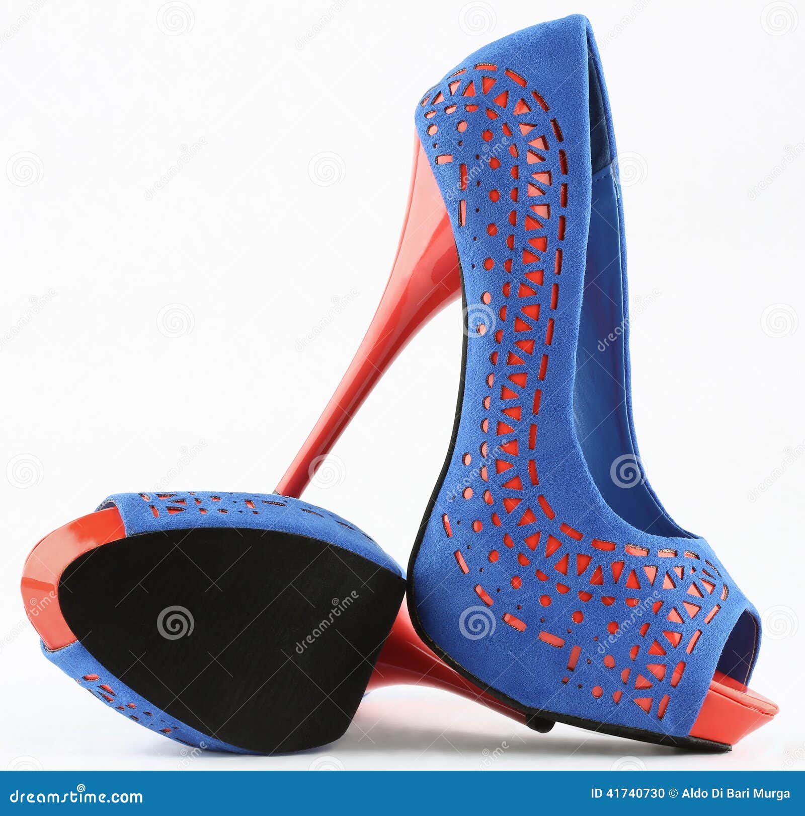 Awesome Sporty Orange and Blue Mesh Heels | Heels, Mesh heels, Blue heels