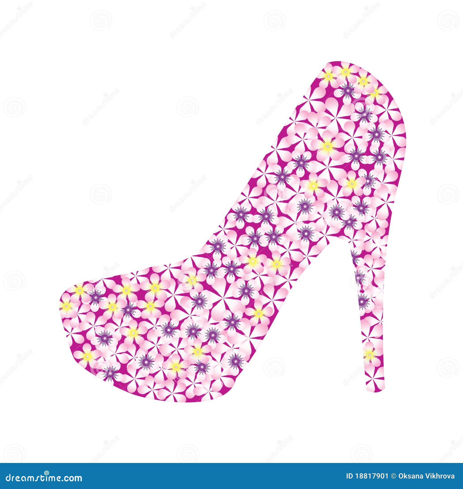 Shoes, Decorated with Flowers. Stock Vector Illustration of flora