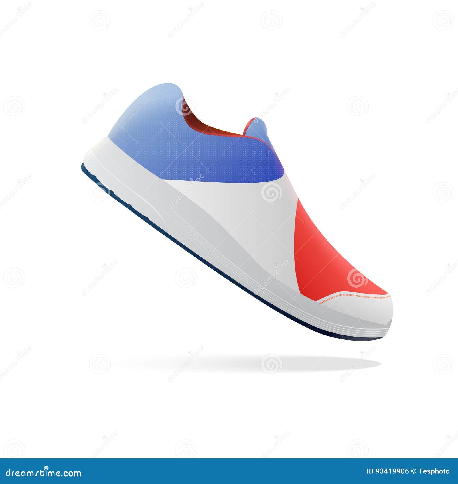 Shoes Design. Running Shoes. Vector Illustration. Blue and Red Stock ...
