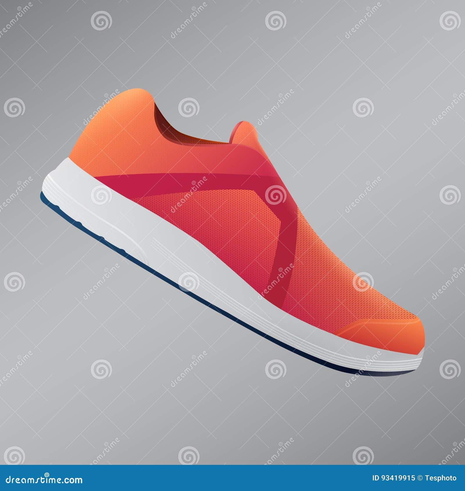 Shoes Design. Running Shoes. Vector Illustration. Orange Sneak Stock ...