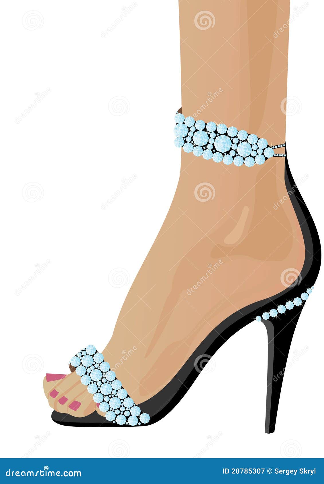 Shoes with Diamonds stock vector. Illustration of foot 20785307
