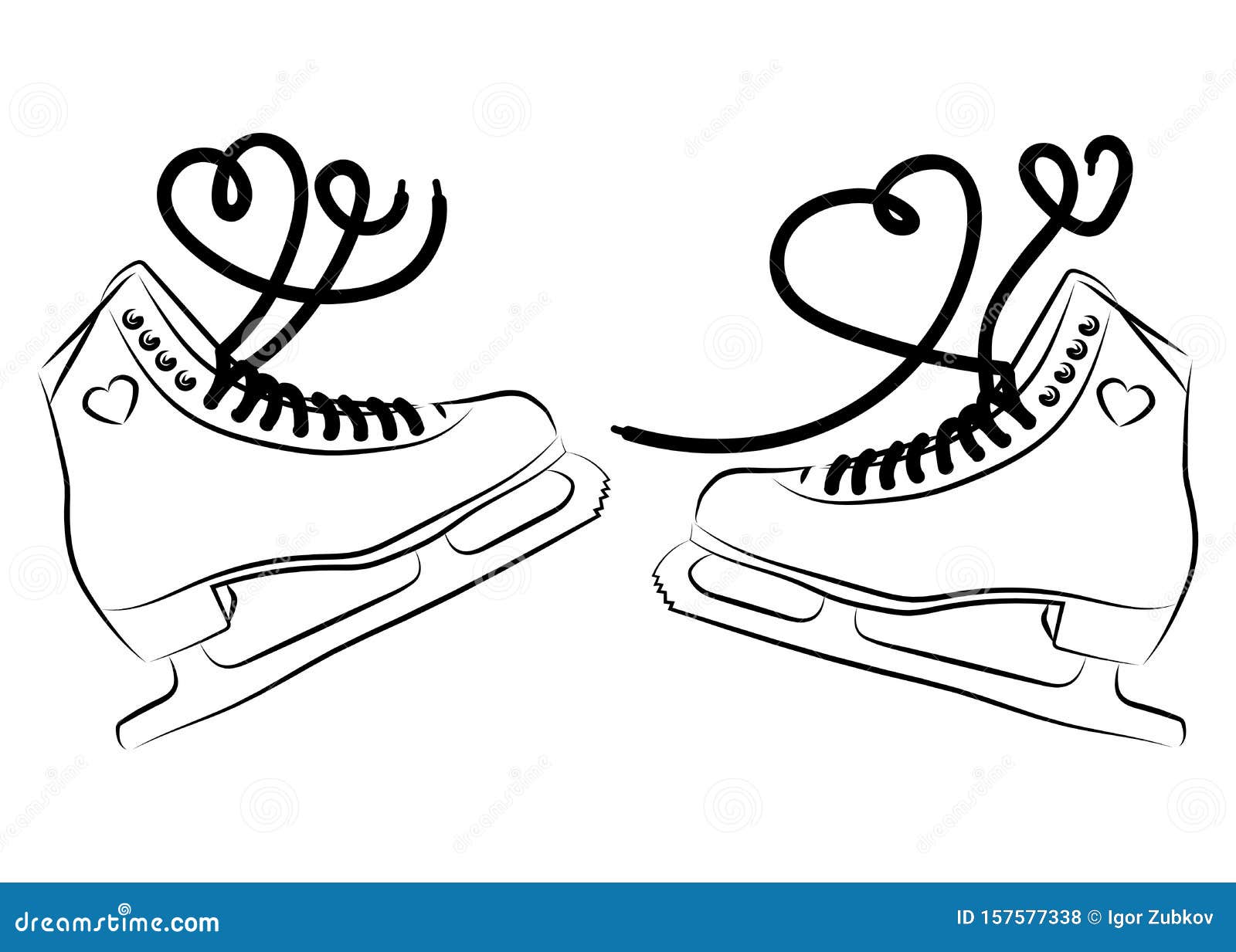 Shoes For Figure Skating Black White Illustration Of Ice Skates Winter  Sport Linear Art Tattoo Royalty Free SVG Cliparts Vectors And Stock  Illustration Image 129547478