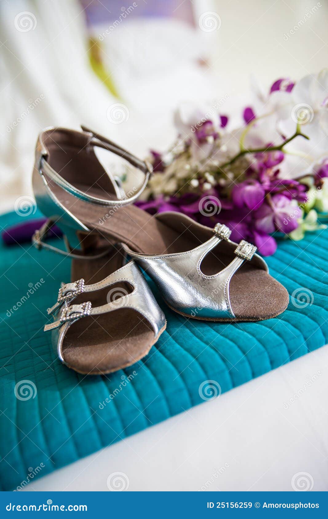 Shoes and flowers stock image. Image of high, turquoise 25156259