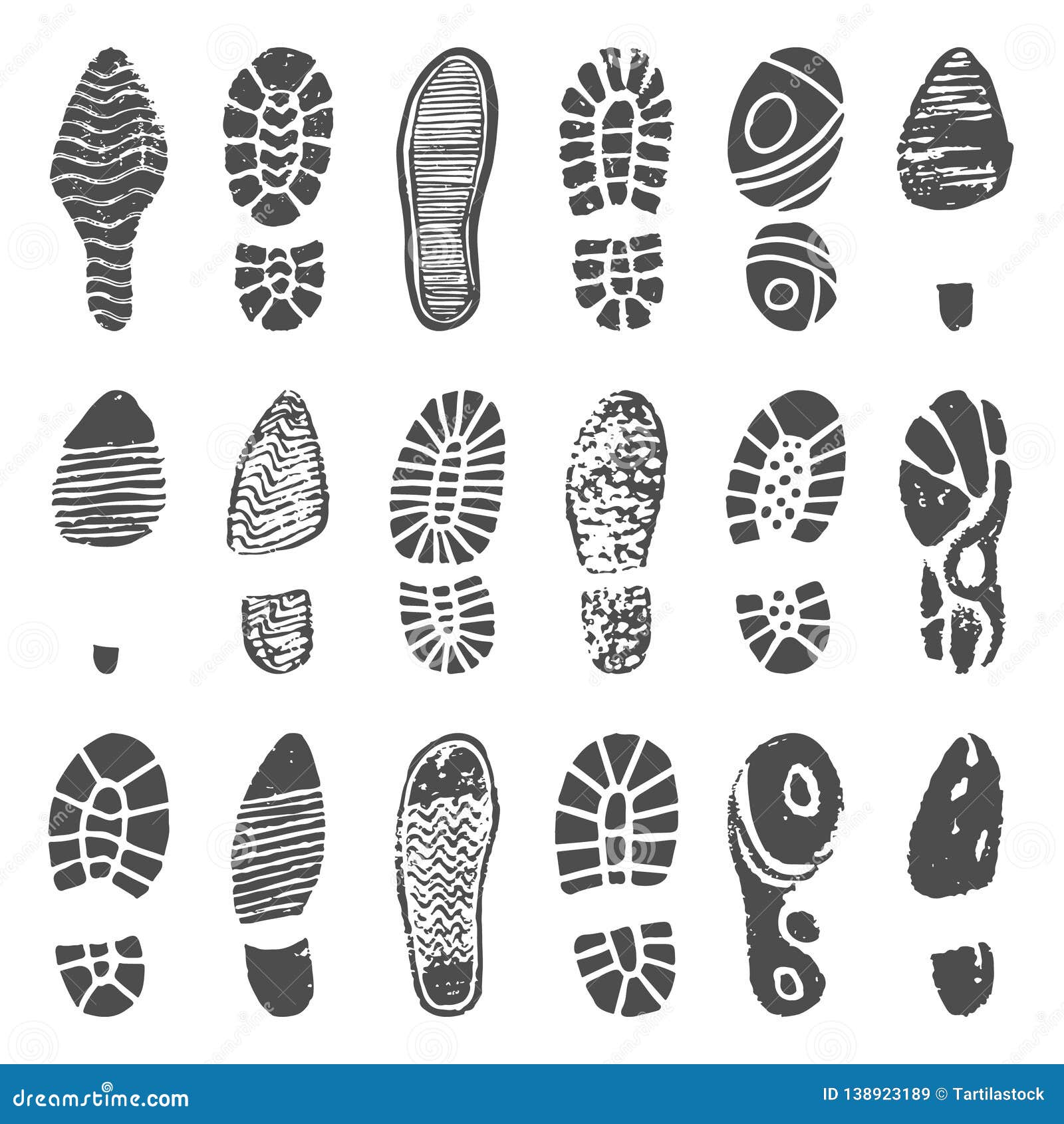 shoes footprint silhouette. sneaker shoes step, walking boot shoe steps imprint and man feet boots  