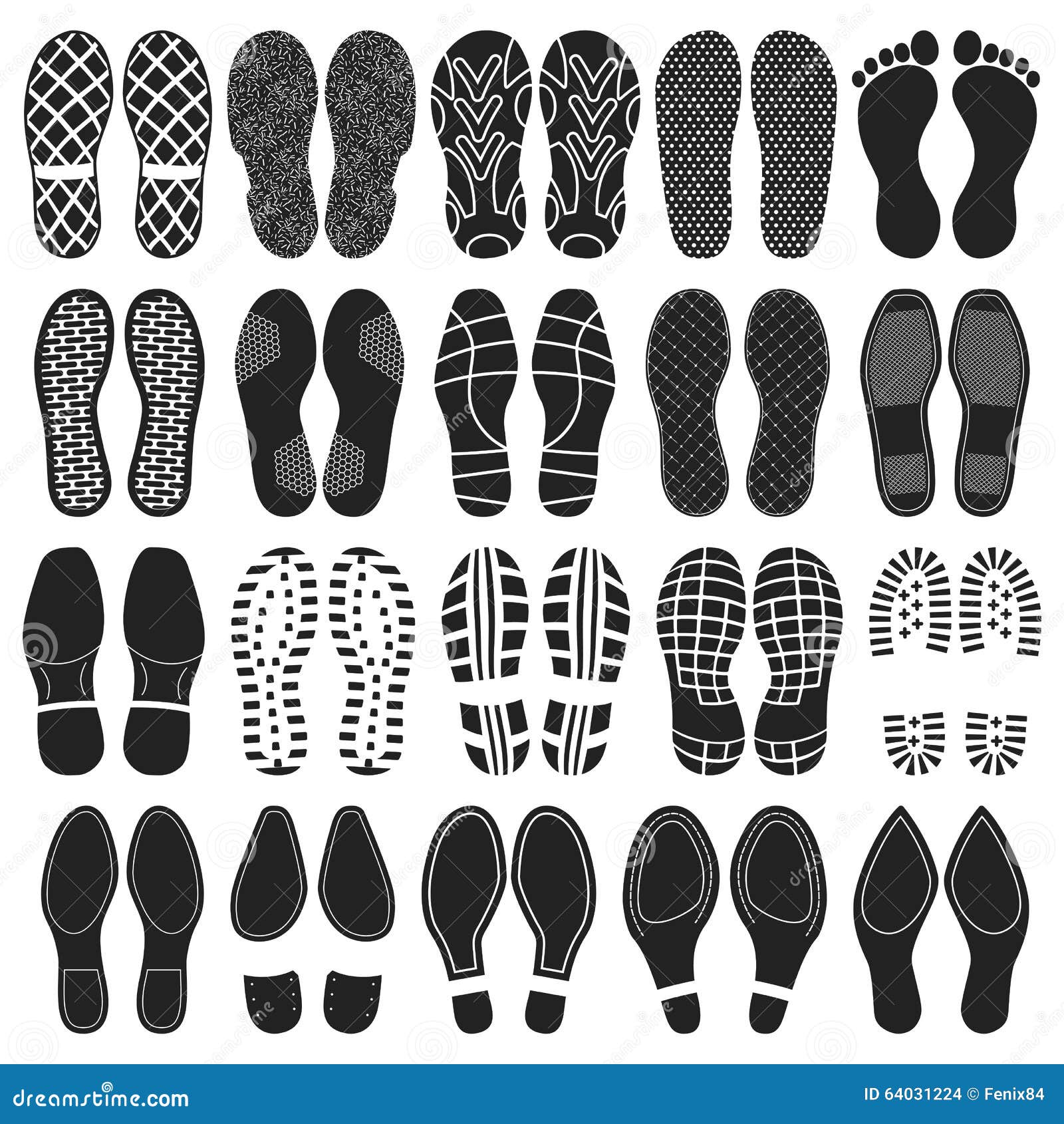 shoes footprint  set.