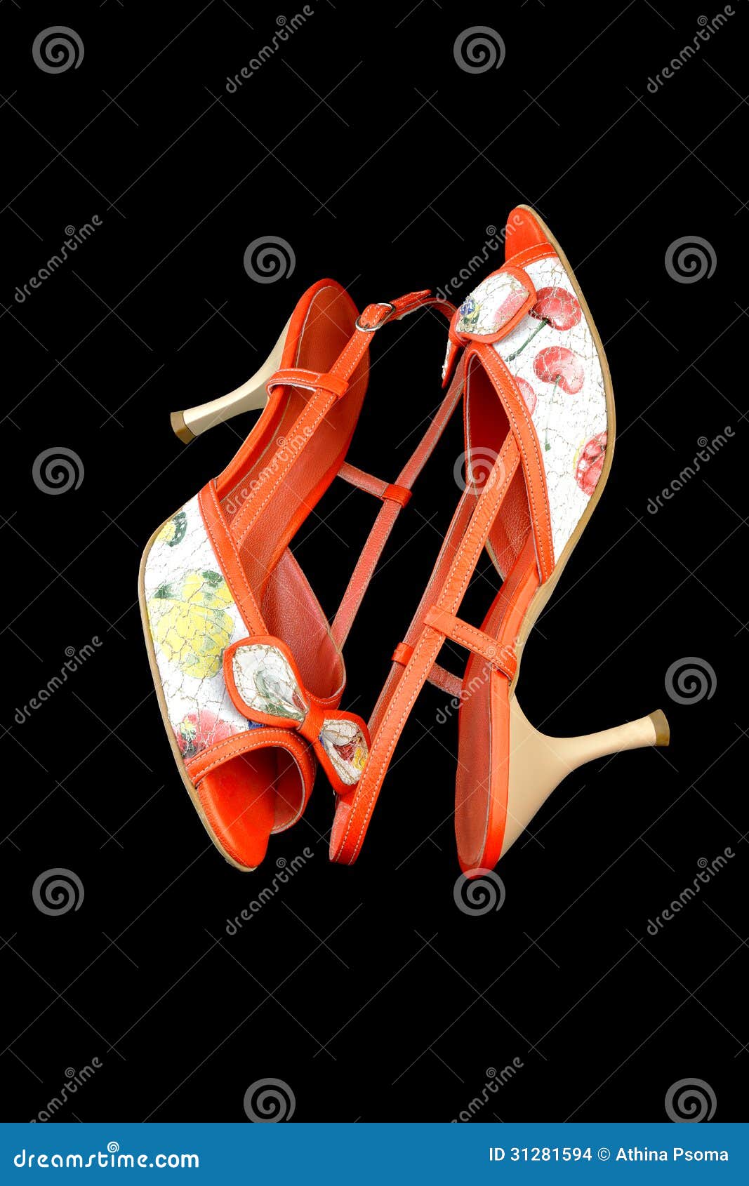 Shoes with fruit print stock photo. Image of isolated - 31281594