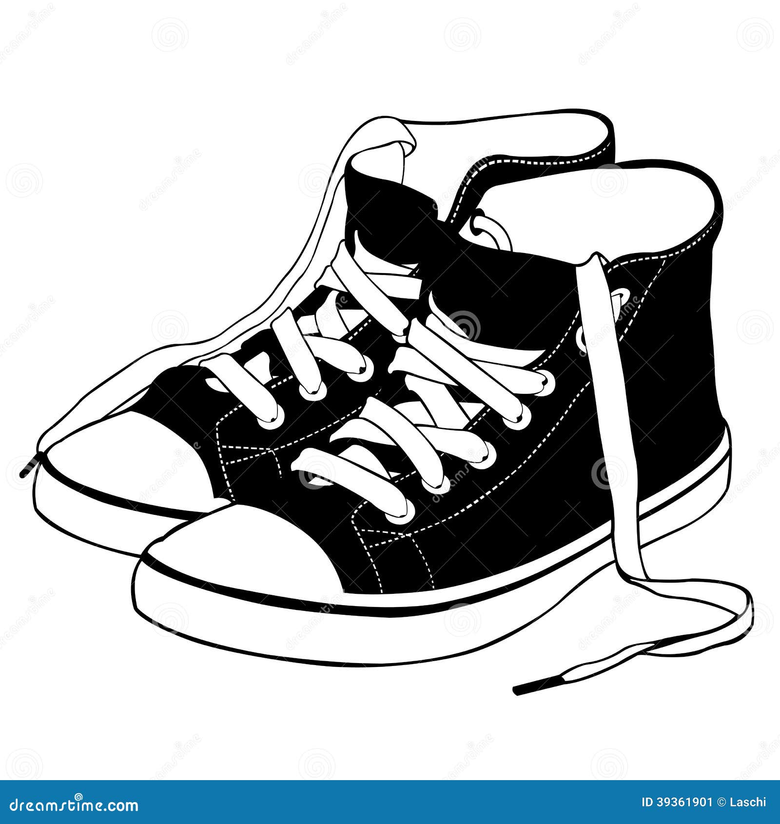 Shoes stock vector. Illustration of black, shoe, lace - 39361901