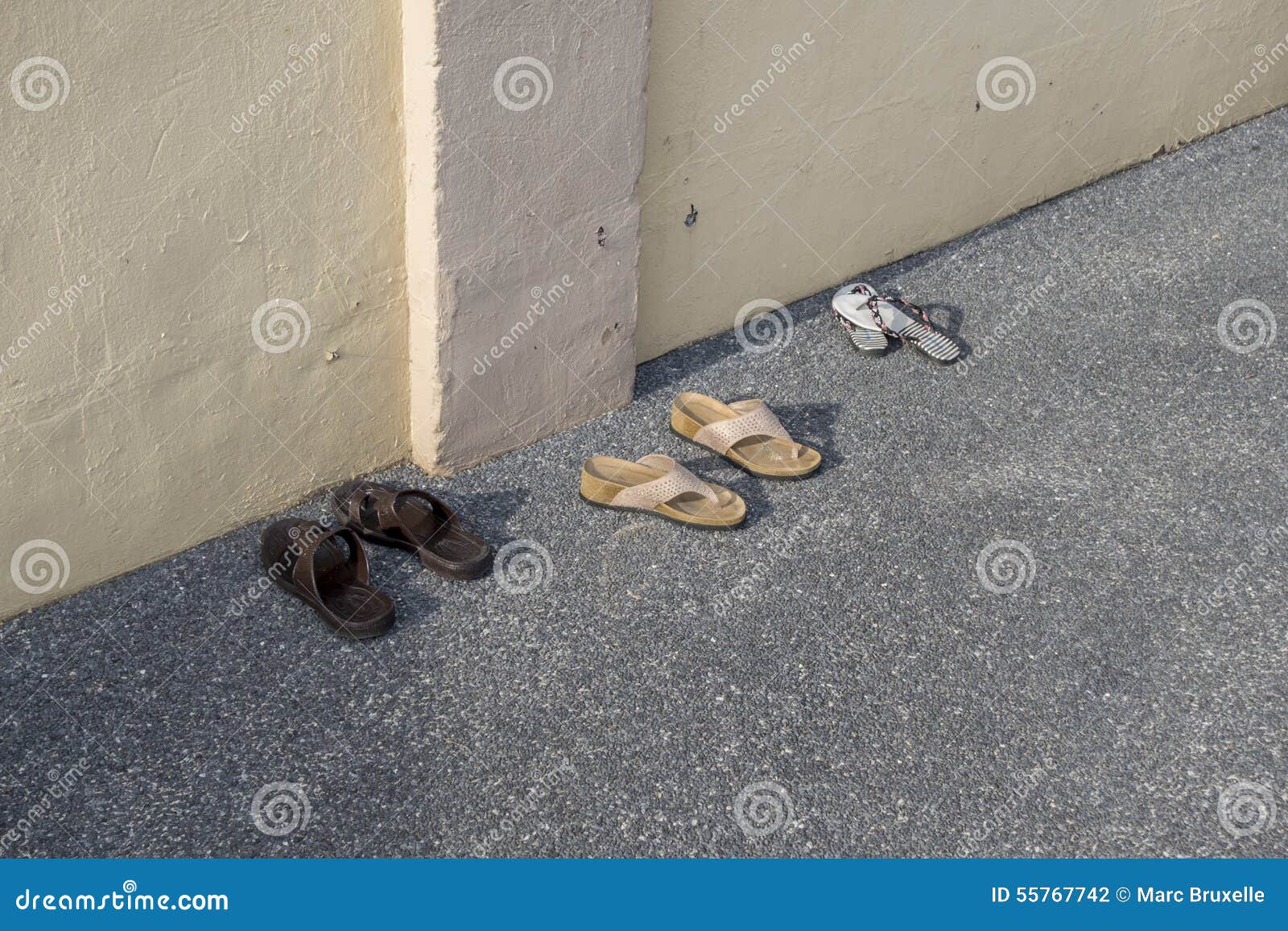 Shoes left on the ground stock photo. Image of shoe, respectful - 55767742