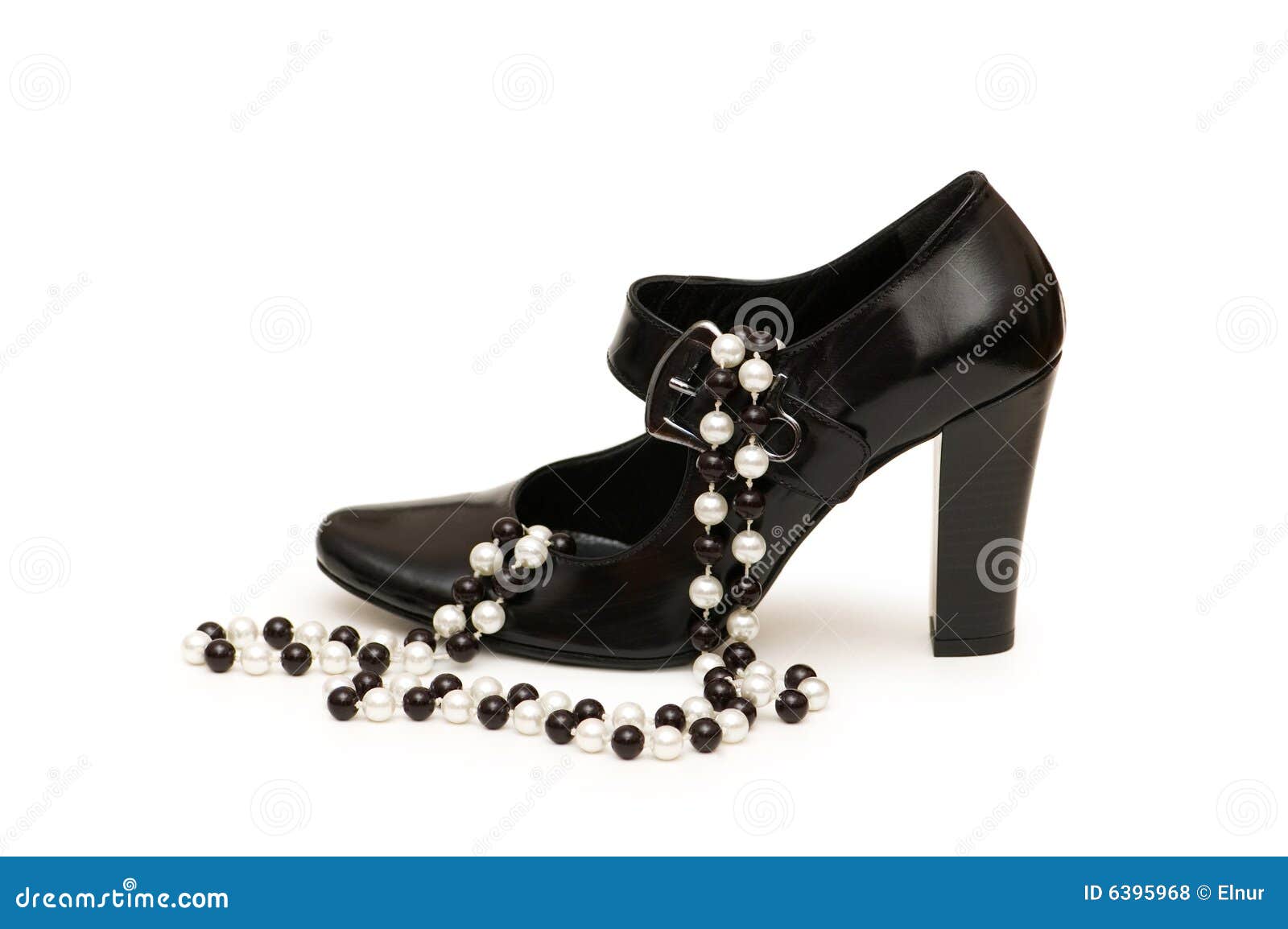 Shoes and Necklace Isolated Stock Photo Image of classic, modern 6395968