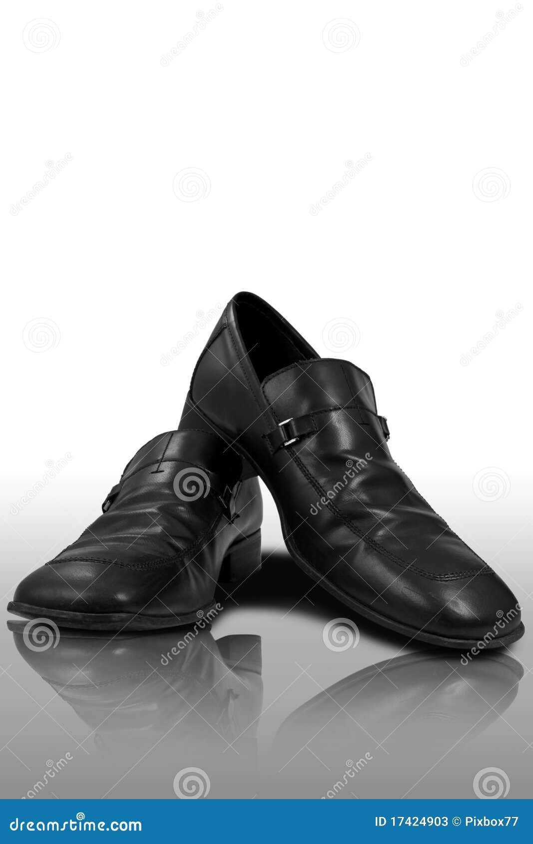 Shoes on reflected floor stock image. Image of garb, black - 17424903