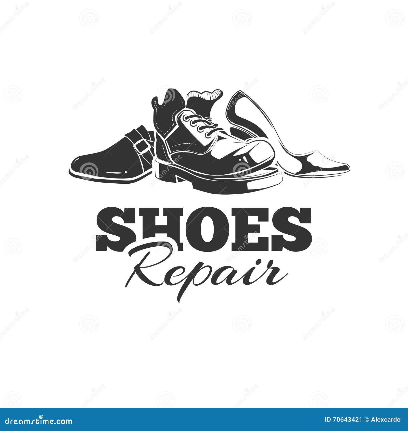 Shoe Repair Logo. Silhouettes of Trekking Boots, Womens Boots and Classic  Shoes Stock Vector - Illustration of boots, shoe: 198003569