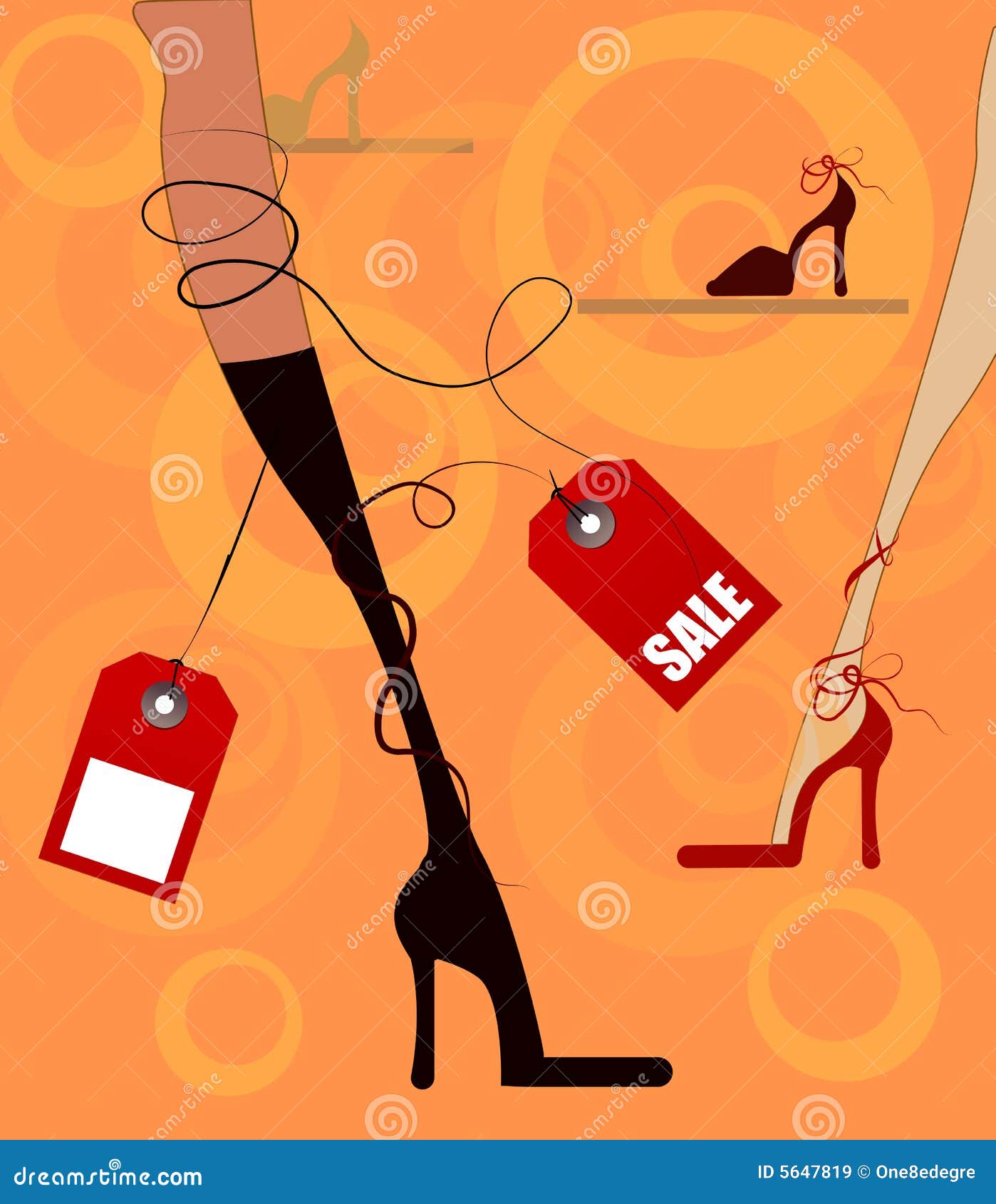 Shoes on sale stock illustration. Illustration of store 5647819