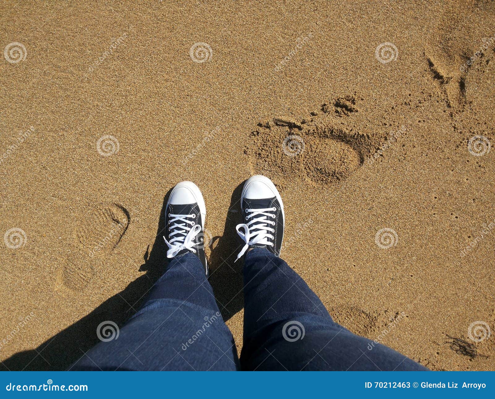 the shoes in the sand
