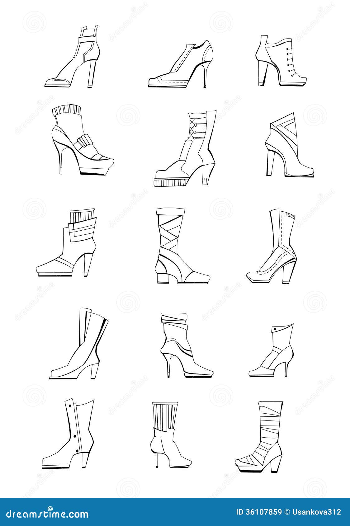 sketches of footwear