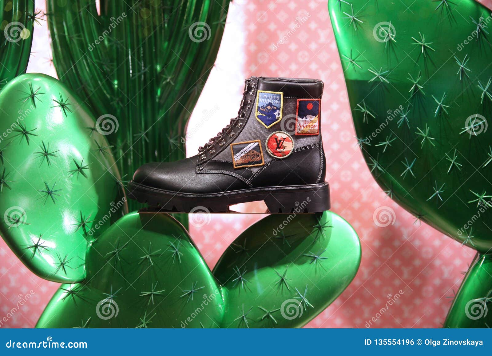 Shoes In The Shop Window Louis Vuitton. Moscow. 21.12.2018 Editorial Photo - Image of shoes ...
