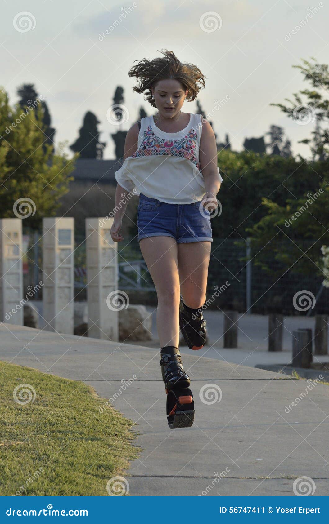 Shoes with Springs for Jumping Stock Image Image of garden